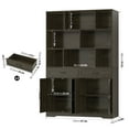 thumbnail image 6 of Hiphuta 71"Tall Bookcases with Drawers & Doors, 47” Wide Large Bookshelf for Home Office 6-Tier Bookshelf , Wooden Book Storage Cabinet for Home Office Living Room, Dark Brown, 6 of 6