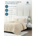 thumbnail image 2 of Casa Platino Pre-Washed Full Comforter Set- Cozy Full Comforter Set - Ultra Soft Hydro-Brushed Comforter Set Full - Super Soft & Cozy Bedding Comforter Full Size Set- Ivory, 2 of 9