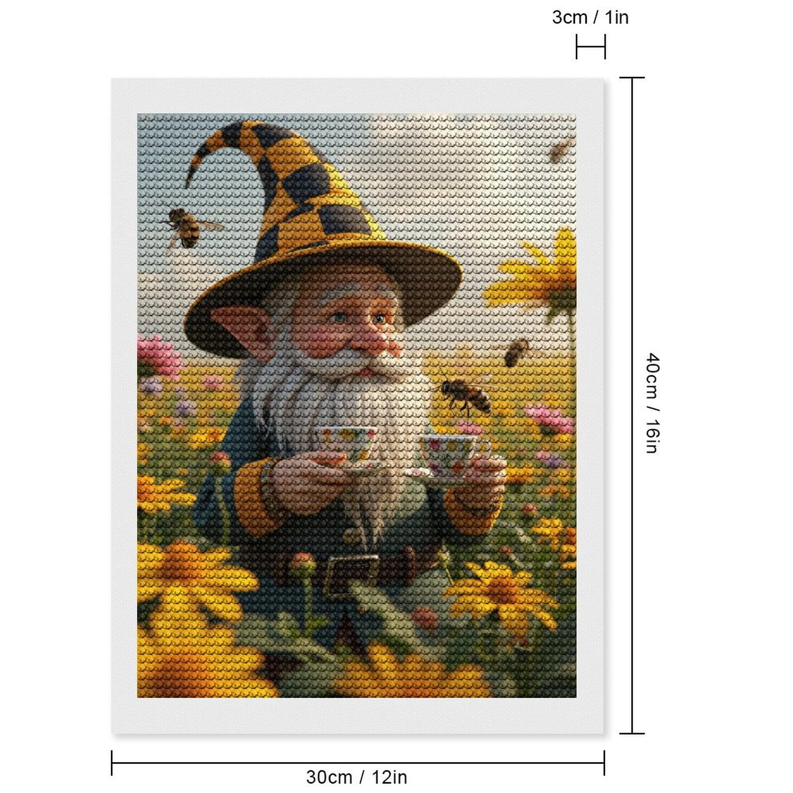 Diamond Art Kits for Adults, Elder Elf Tea Time In Meadow 5D Diamond Painting Kits for Adults Beginners, DIY Full Drill Diamond Painting, Gem Art and Crafts 12x16