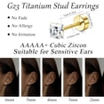 thumbnail image 4 of 5 PACK Titanium Stud Earrings for Women Men Hypoallergenic Titanium Post Stud Earrings Flatback Cubic Zirconia 20G Tragus Cartilage Piercing Earrings Studs for Sensitive Ears Yellow Gold Plated Stud, 4 of 4