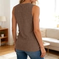 thumbnail image 6 of Knit Sleeveless Top Casual Round Neck Camisole Soft Stretch Basic Solid Color Tank For Everyday Wear, XS, Brown, 6 of 6