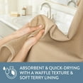 thumbnail image 5 of TOWN & COUNTRY BASICS 4-Piece Waffle Woven Terry Stripe Bath Towel Set, 30x56-Inch, 100% Cotton, Quick Dry, Taupe, 5 of 8