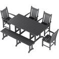 thumbnail image 2 of Paradise 6-Piece Dining Table and Arm Chair Set with Dining Bench, 2 of 4