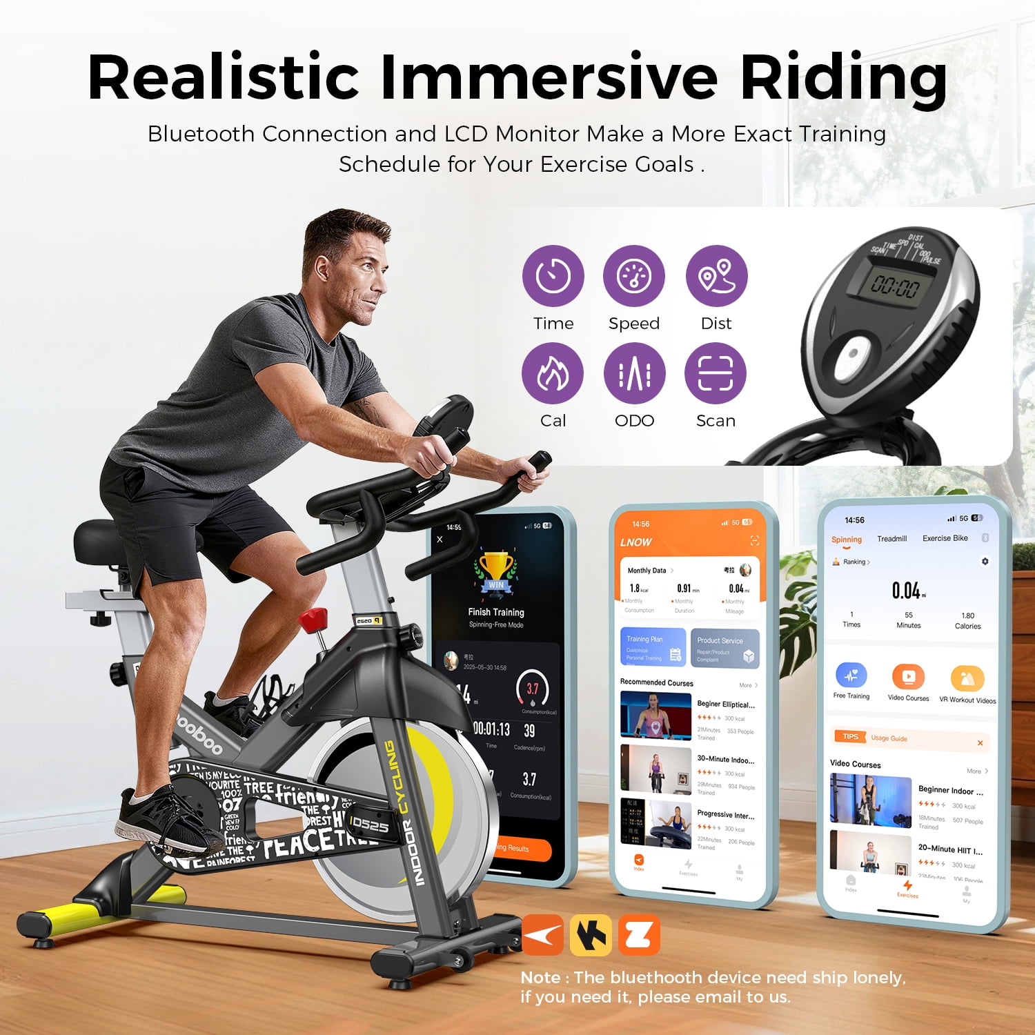Pooboo Cycling Bike Professional Exercise Bike Stationary Cycle Machine for Home Cardio Workout 350lb Flywheel 35lbs