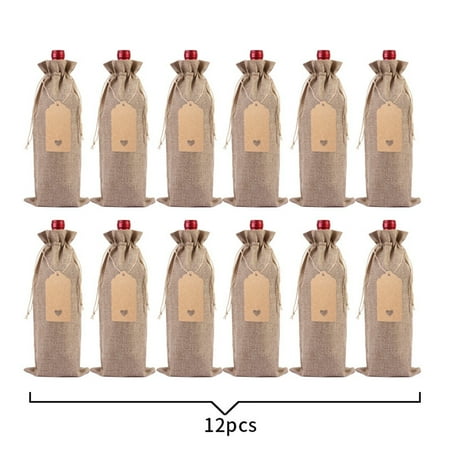 

Christmas Clearance! Feltree Linen Wine Bottle Bag Set Wine Bottle Set Linen Tag Red Wine Packaging Bag