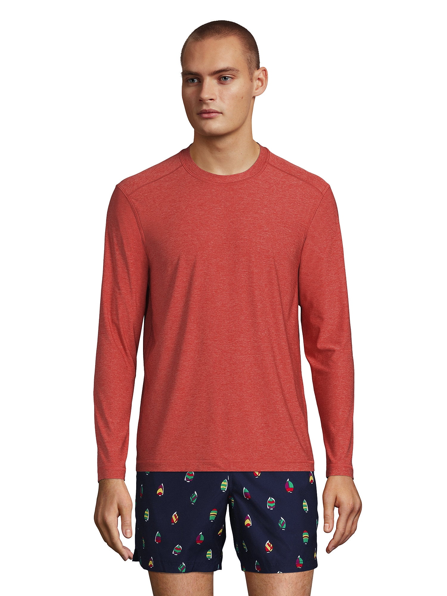Lands' End Men's Long Sleeve UPF 50 Swim Tee Rash Guard