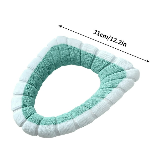 Cubierta Del Asiento Del Inodoro,Cojín Del Inodoro de Punto de Contraste de Color Cubierta Del Asiento Del Inodoro Cálido de Invierno,Alfombra de Inodoro Doméstica Lavable Suave para Inodoros Estándar