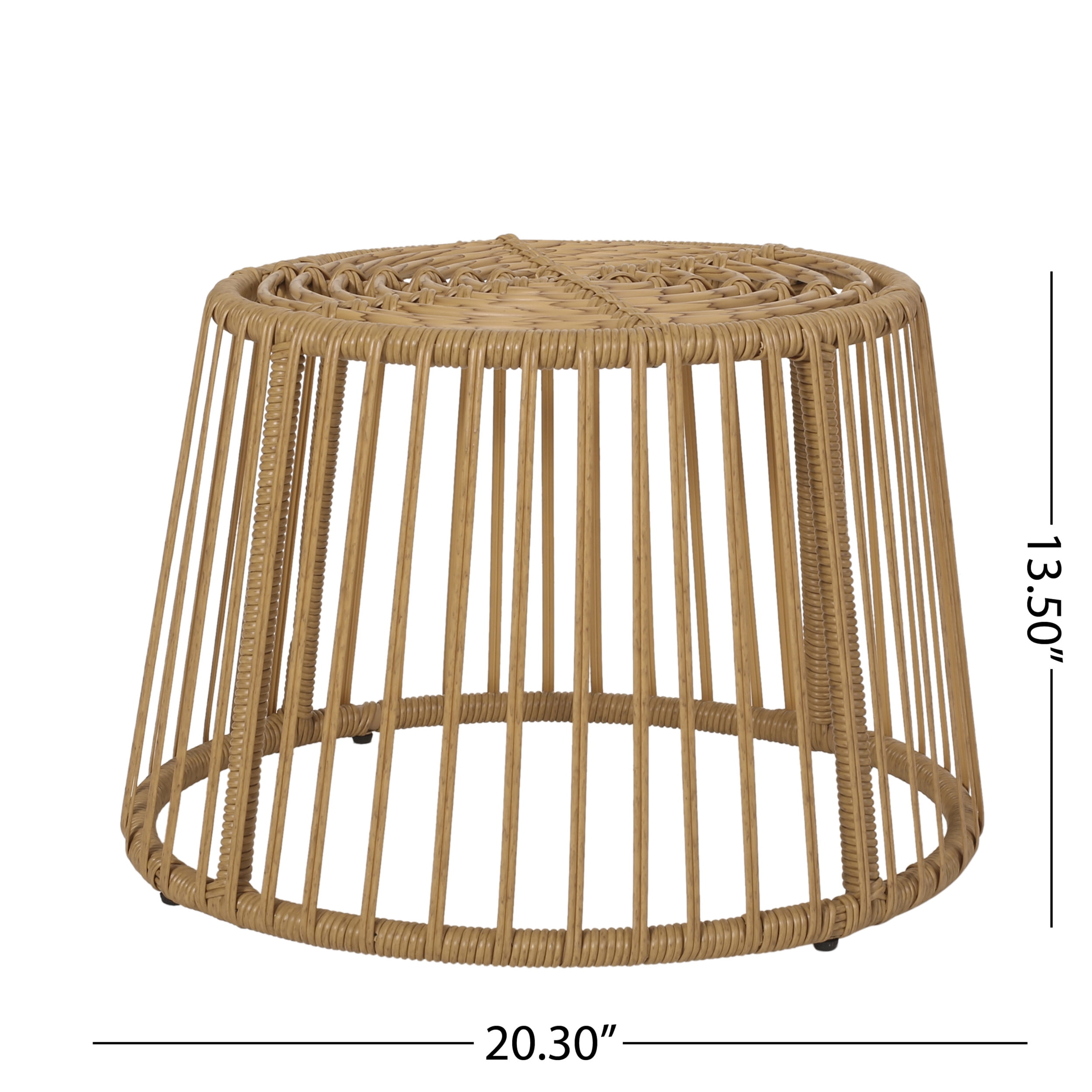 Jabe Wicker Outdoor 2 Seater Chat Set with Cushion, Light Brown and Beige