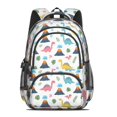 thumbnail image 2 of White Cartoon Dinosaurs Volcanoes Pattern Cute School Backpack Bag with Padded Back and Adjustable Shoulder Straps 16.9 X 12.6 X 5.9 Inches, 2 of 5
