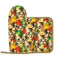 thumbnail image 2 of Honeii Kittens With Maple Leaves patten Oven Mitts and Pot Holders Sets, Baker Oven Mitts, Mittens for Kitchen Decor, Baking Lover over Gloves Gifts, 2 of 7