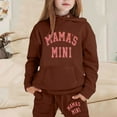 thumbnail image 2 of Zylarhe Girls Boys Sweatshirt Stylish Girls Casual Outfit Set Printed Long Sleeve Hooded Top with Pants Ensemble Brown 4-5 Years, 2 of 4