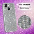 thumbnail image 3 of Compatible with iPhone 14 Glitter Case Women Girls Bling Sparkle Phone Case Camera Lens Protection Slim Soft Bumper Shockproof Protective Cover for iPhone 14 6.1 inch, Silver, 3 of 12