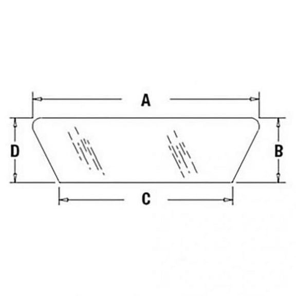 Cab Glass - Lower Rear Window fits Ford 4100 5110 5600 5610 5700 5900 6700 6710 6810 7700 7710 8210 2600 3600 4600 6600 6610 7610 7600 D5NN9442014B