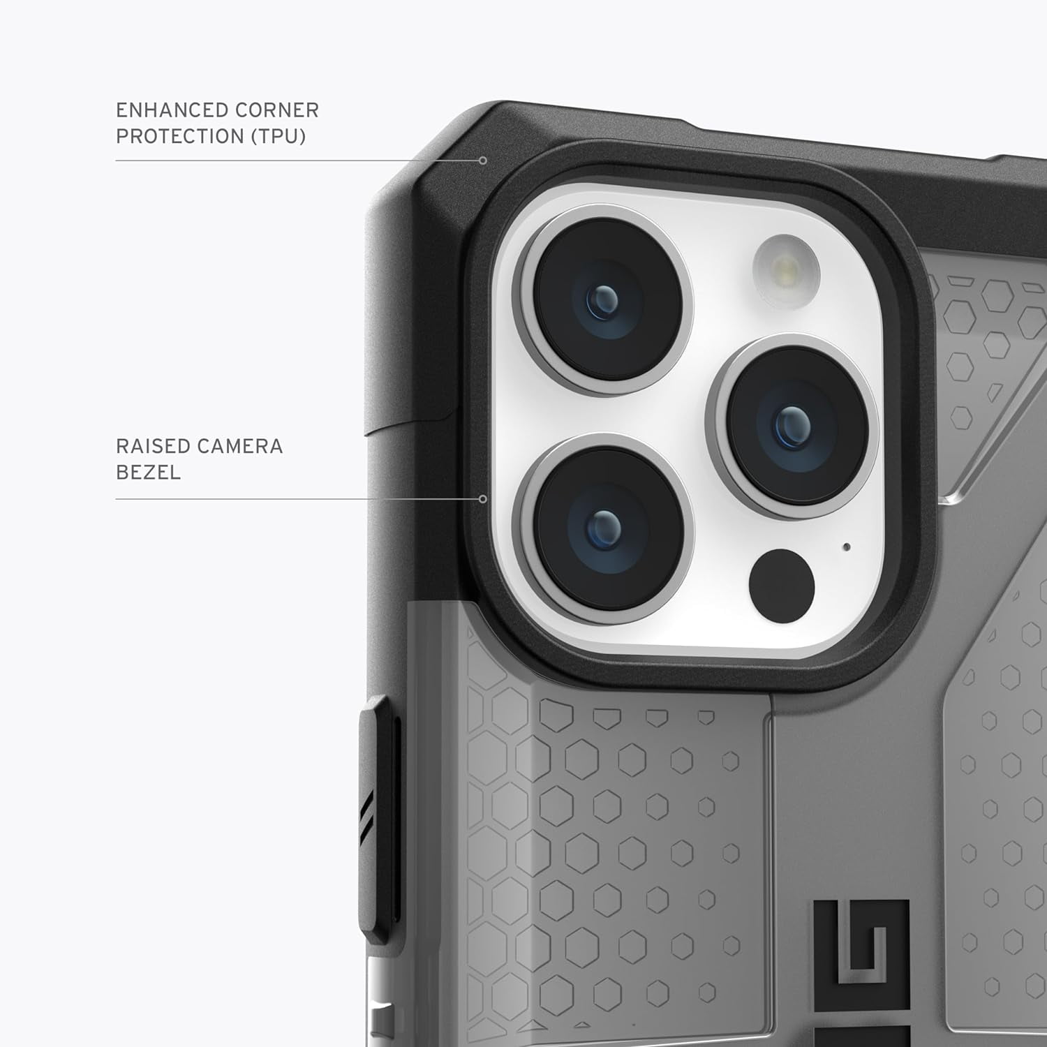 UAG iPhone 15 Pro Case 6.1" Plasma Ash Rugged Transparent Clear Military Grade Drop Tested Protective Cover by URBAN ARMOR GEAR