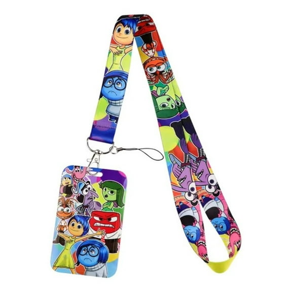 Inside Out Cartoon Characters Themed Lanyard With ID Holder Keychain