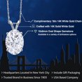 thumbnail image 2 of Gem Stone King 14K White Gold White Zirconia Pendant Necklace for Women | 4.27 Cttw | Gemstone Birthstone | Oval 10X8MM | With 18 inch Chain, 2 of 6