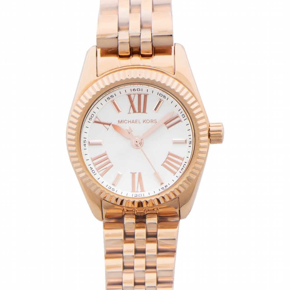 Kors Women's MK3230 Petite Lexington Mini-Size White Dial Gold Steel Watch - Walmart.com