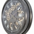 thumbnail image 4 of Yosemite Home Decor Modern Metal Paris II Gear Clock in Black, 4 of 7