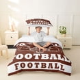 thumbnail image 2 of Castle Fairy Football Print Twin Duvet Cover,Sport Theme Twin Bedding,Brown White,2pcs,1 Duvet Cover and 1 Pillowcase, 2 of 6