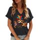 thumbnail image 1 of Xuyuer Mardi Gras V-Neck T-Shirt for Women Hearts Beads Carnival Tuesday Parade Loose Top short Sleeve Casual Tee Tshirts S-2XL Pattern T-Shirt - Casual Short-Sleeved Retro, 1 of 6