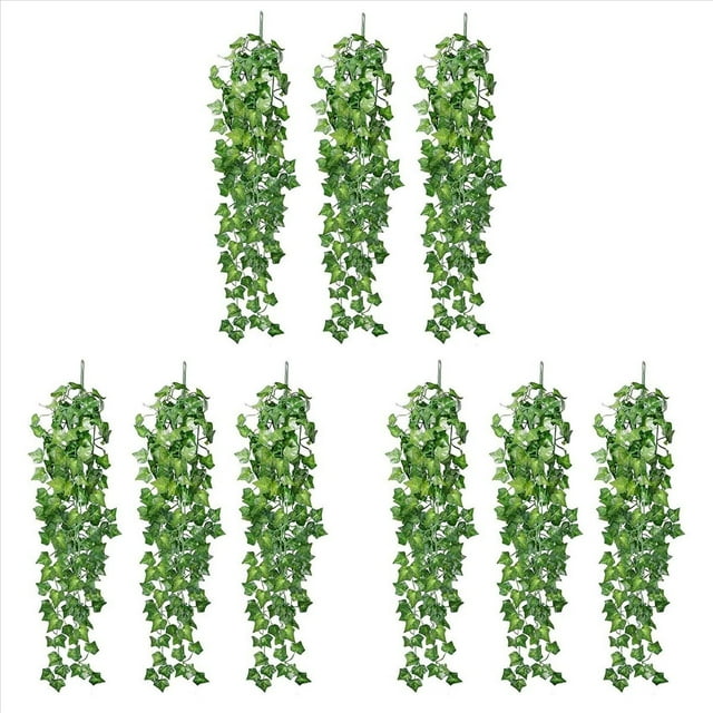 9 Piezas de Vid de Colgante Artificial de 2,95 Pies Plantas Artificiales Colgantes de Pared Verde para Interior y Exterior JardíN de Casa