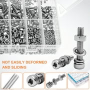 TMWEFUSC 1407Pcs Metric Hex Nut Bolt Assortment Kit, M2/M3/M4/M5 304 Stainless Steel Assorted Screws Nut Bolt and Washer Set with 4 Hex Wrench and Tweezers, Length 4 to 25 mm