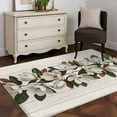 thumbnail image 4 of Retro Magnolia Washable Area Rug&nbsp;3x5ft Flower Leaf Classic Beige Wood Grain Texture Soft Rectangle&nbsp;Rugs for Living Room, Non Slip Carpet for Bedroom&nbsp;Entryway Dining Room, 4 of 9