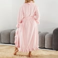 thumbnail image 6 of purcolt Robes for Women, Cute Ruffled Soft Warm Cozy Plush Fleece Bathrobe Full-Length Lightweight Spa Robe Loungewear with Pockets, 6 of 9