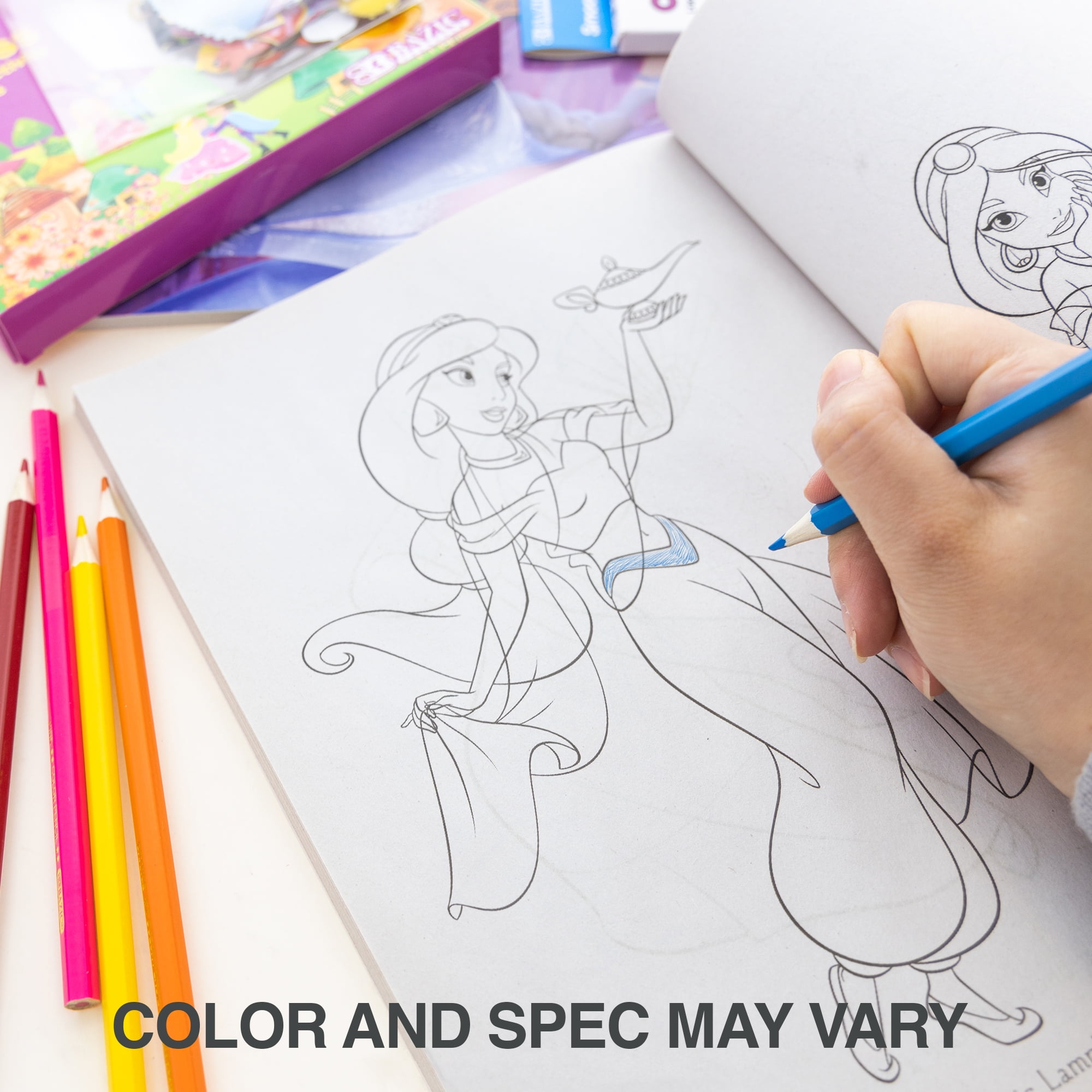 Princess Coloring and Activity Book Set, Include 3 Books, Colored Pencil & Sticker Adult Tween Child