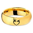 thumbnail image 2 of Tungsten Deer Love Band Ring 7mm Men Women Comfort Fit 18k Yellow Gold Dome Polished, 2 of 4