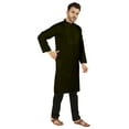 thumbnail image 2 of Atasi Indian Solid Kurta Pajama Set For MensÂ&nbsp;Mandarin Collar Casual Long-Wear Kurta, 2 of 7