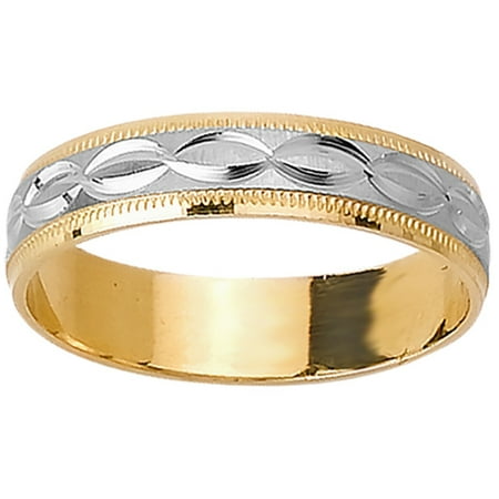 - 18K Two Tone Gold Modern Men's Wedding Band (5mm)