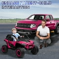 thumbnail image 4 of Joyracer 4WD 24 Volt Ride on Toys with 2 Seater & Remote Control, Kids Powered Vehicles w/ 4x100W Motors, 4 Wheels Spring Suspension, Bluetooth USB Music, Pink, 4 of 11