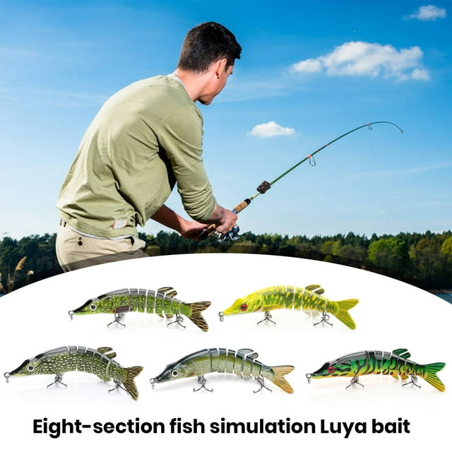 Meileang 10cm/8g Bionic Bait Sharp Hook 3D Simulated Fisheye Simulation Tempting Angling ABS Submerged Multi-section Lures Fishing Supplies