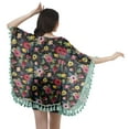 thumbnail image 4 of Moomaya Cache-Maillots pour Femmes Imprimé Kimono Manches à Franges Boléro, 4 of 5
