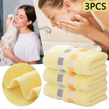 

HIBRO 3PC Towel Absorbent Clean And Easy To Clean Cotton Absorbent Soft Suitable For Kitchen Bathroom Living Room