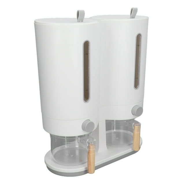 Rice Dispenser, 5kg Kitchen Rice Bucket Japanese Rice Barrel Double Barrel Grain Storage Bucket Kitchen Metering Grain Storage Box Pet Food Container for Home Kitchen