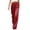 c01Red, variant on Womens Silk Satin Pants Casual Loose Lounge Pants Elastic Waist Drawstring Flowy Wide Leg Trousers with Pockets Black M