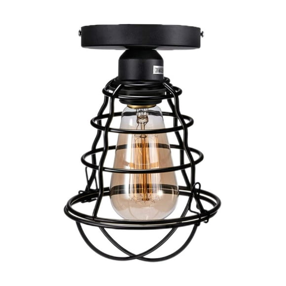 Luz de tejado de retro Cubierta de jaula Iluminación interior de hierro Lámpara de tejado decorativa para