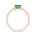 thumbnail image 2 of ANGARA Natural East West Emerald-Cut Emerald Solitaire Ring with Diamond Accents in 14K Rose Gold for Women (Size-6x4mm) | May Birthstone, Anniversary, Jewelry Gift for Women | Natural Emerald Ring, 2 of 12