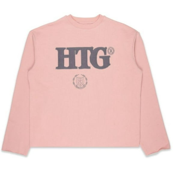 Honor The Gift Men's Embroidered Studio Oversized Box Fit Crewneck Sweatshirt (Small, Peach)