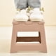 thumbnail image 5 of Taburete plegable de plástico al aire libre | Banco plegable portátil impermeable duradero | Plástico engrosado, pies antideslizantes, asiento ancho | Ligero 8x5.7" Blanco Rosa Gris | Baño de picnic, 5 of 6