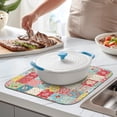 thumbnail image 2 of Pioneer Flower Floral Print Pattern Kitchen Dish Drying Mat 1 Pack, Ultra Absorbent Microfiber Drainer Mat, 16"x18", 2 of 6