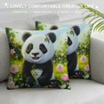 thumbnail image 3 of Orinice Panda Bear Flowers Smile Graphic Decorative Cushion Throw Pillow Cover for Home Couch Living Room Bed Sofa - High-Quality Spring Theme Home Decor 1PC 12x12in, 3 of 5