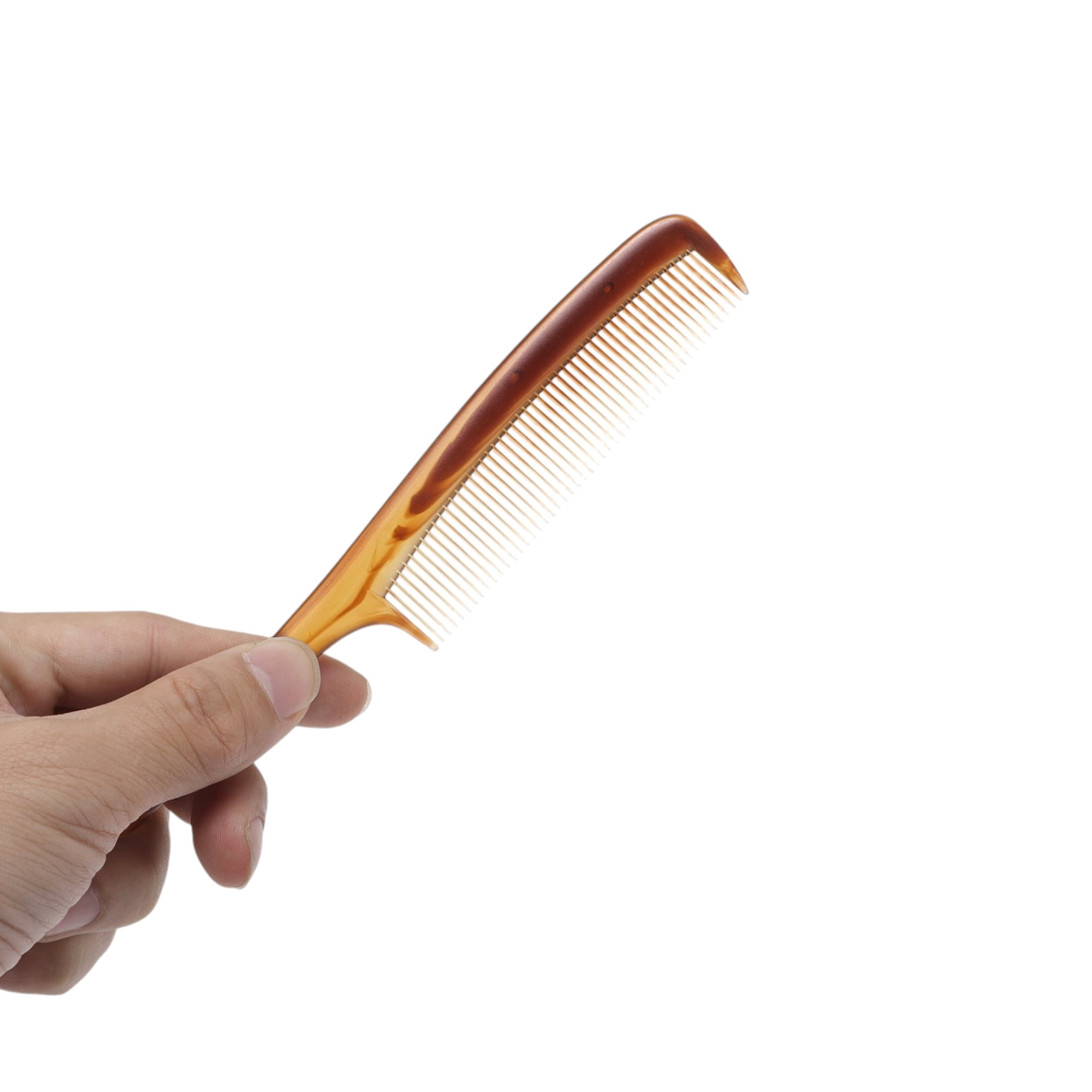 Unique Bargains 1 Pc Comfortable Two-Color Flat Comb for Curly Hair in Amber Color