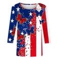 thumbnail image 5 of Lorytime 4th of July Outfits for Women Patriotic Graphic Tops Red White and Blue Wear 3/4 Sleeve Holidays Clothes 3XL, 5 of 5