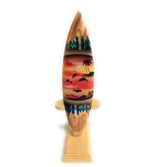 Surfboard w/ Stand Sunset Design 6" - Trophy | #lea01g15
