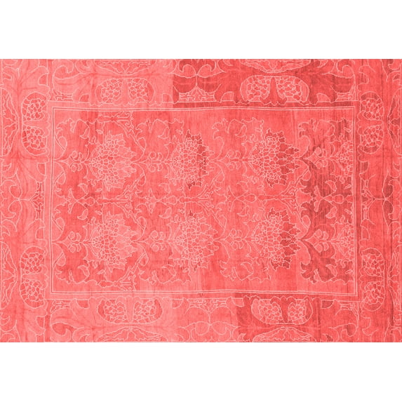 Ahgly Company Indoor Rectangle Abstract Red Modern Area Rugs, 2' x 4'