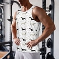 thumbnail image 5 of Balery Dachshund Dog Pattern Men's Workout Tank Top Gym Muscle Tee Fitness Bodybuilding Sleeveless T Shirt Quick Dry Fit Muscle Tank Top Slim-Fit Tank-Large, 5 of 7