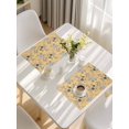 thumbnail image 5 of Vintage Flower Placemats Set of 4, Country Bird Garden Butterfly Yellow Placemats for Dining Table, Place Mats for Kitchen Tabletop, Waterproof Wipeable Dining Table Mats Set, 5 of 9